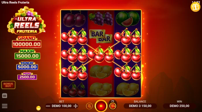 Ultra Reels Fruteria - paglitaw ng kombinasyon na may mga cherry
