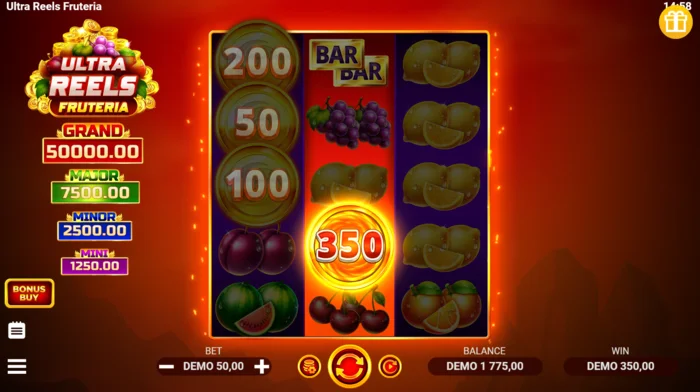 Ultra Reels Fruteria - mga Coin Collect na barya na may mga nominal value