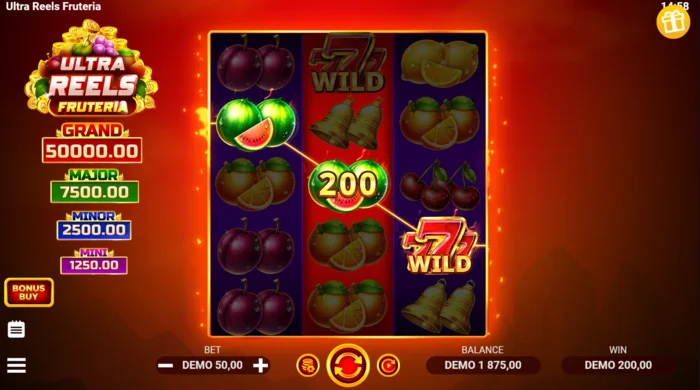 Ultra Reels Fruteria - linya ng payline na may gintong pitong